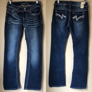Vanity Dark Wash, Whiskered Jeans